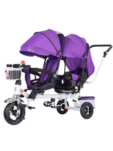 Children's Tricycle Twin Babies Bicycle 1-3-7 Years Old Babies Light Trolley