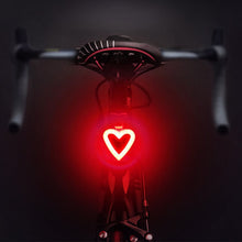Load image into Gallery viewer, Heart Shape LED Bike Light USB Rechargeable Bicycle Rear Light Waterproof MTB Taillight