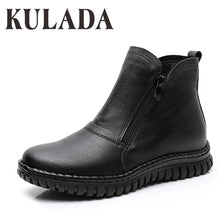 Load image into Gallery viewer, KULADA Boots Women&#39;s Shoes Double Zipper Ankle Boots Black Ankle Botas Waterproof Platform Style Spring Autumn Women Shoes