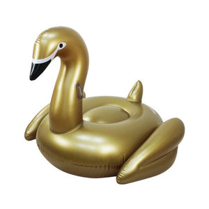 Hot 130cm Giant Gold Swan Pool Float For Adult Water Party Inflatable Toys Ride-On Swimming Ring Air Mattress Beach Lounger boia