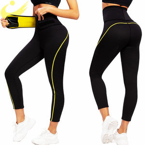 LAZAWG Women's Neoprene Sauna Slimming Pants Gym Workout Hot Thermo Sweat Sauna Capris Leggings Shapers Waist Trainer Pant
