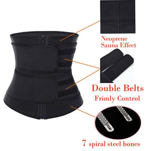 Lover-Beauty Neoprene Body Shaper belly Slimming Belt Compression Zipper Plus Size Waist Trainer Cincher Corset Underbust Fajas