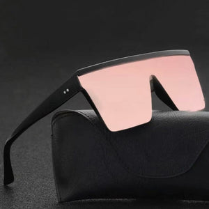 Male Flat Top Sunglasses Men Brand Black Square Shades UV400 Gradient Sun Glasses For Men Cool One Piece Designer