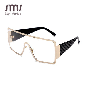 New Square Sunglasses Women Fashion Oversized Metal Frame Vintage Glasses Men Shades Retro Gradient Colors Oculos UV400