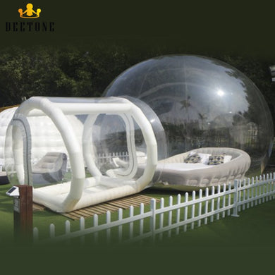 Outdoor Inflatable Transparent bubble house Clear Crystal Camping Bubble Tent With Tunnel/ Inflatable Bubble Iodge tent For Sale