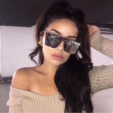 Load image into Gallery viewer, Oversized Square Sunglasses Women Luxury Brand Fashion Flat Top Big Pink Black Clear Lens One Piece Female Gafas Shade Mirror