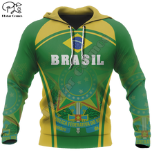 Load image into Gallery viewer, PLstar Cosmos National Emblem Brazil Flag 3D Printed Hoodies Sweatshirts Zip Hooded For Men And Women Casual Streetwear Style-3