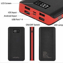 Load image into Gallery viewer, Power Bank Popular Large Capacity 30000mAh LCD 4 Usb Ports Battery Pack Portable External Battery LED Lighting Travel Charger