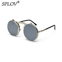 Load image into Gallery viewer, SPLOV Vintage Steampunk Flip Sunglasses Retro Round Metal Frame Sun Glasses for Men Women Brand Designer Circle Glasses Oculos