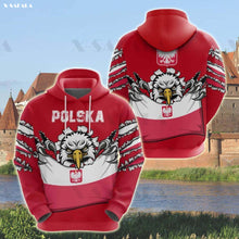 Load image into Gallery viewer, Poland Autumn Men&#39;s Hoodie Round Neck Polish National Emblem Printed Long Sleeve Jacket Oversized Men&#39;s Clothing Sweatshirt