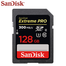 Load image into Gallery viewer, SanDisk Extreme Pro SD Card 32GB 64GB 128GB High Speed UHS-II Camera U3 Memory Card up to 300MB/s Flash Card for 4K Video
