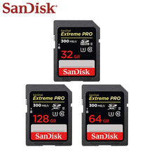 Load image into Gallery viewer, SanDisk Extreme Pro SD Card 32GB 64GB 128GB High Speed UHS-II Camera U3 Memory Card up to 300MB/s Flash Card for 4K Video