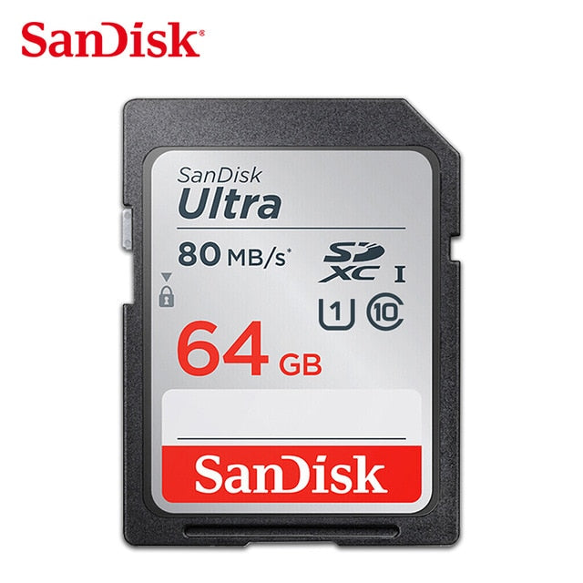 SanDisk Ultra Memory Card SDHC/SDXC SD Card Class10 16GB 32GB 64GB 128GB Cards C10 UHS-I 80MB/s for cartao de memoria Camera