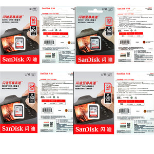 SanDisk Ultra Memory Card SDHC/SDXC SD Card Class10 16GB 32GB 64GB 128GB Cards C10 UHS-I 80MB/s for cartao de memoria Camera
