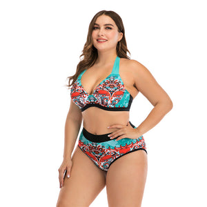 Sexy Two Piece Bikini Set Plus Size L-4XL Women Swimwear Push Up Swimsuit For Female Swimming Beachwear Bathing Suit 8818