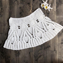 Load image into Gallery viewer, Simenual Sexy summer crochet swimwear floral BOHO mini skirts transparent pareos beachwear handmade hollow out short skirt lace