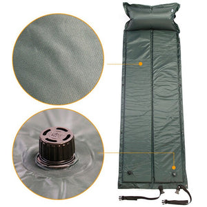 Single Sleeping Bed Inflatable Outdoor Camping Mat Portable Roll Self Inflating Pillow Air Mattress Picnic Beach Mat Pad