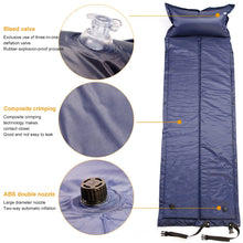 Load image into Gallery viewer, Single Sleeping Bed Inflatable Outdoor Camping Mat Portable Roll Self Inflating Pillow Air Mattress Picnic Beach Mat Pad