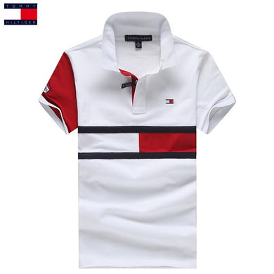 Tommy Hilfiger Polo shirt Men and Women Classic Script Logo 100% Cotton Tee shirt