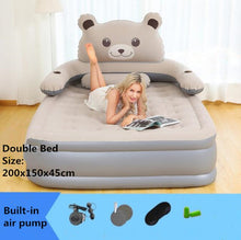 Load image into Gallery viewer, Double Couple Household Portable Inflatable Bed Mattress Cartoon Bear on the Floor