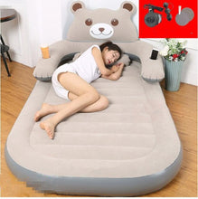 Load image into Gallery viewer, Double Couple Household Portable Inflatable Bed Mattress Cartoon Bear on the Floor