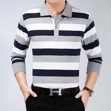 Load image into Gallery viewer, Solid polo shirt  clothing men polo High quality long sleeves striped polo shirt - Hot This Year